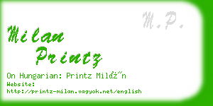 milan printz business card